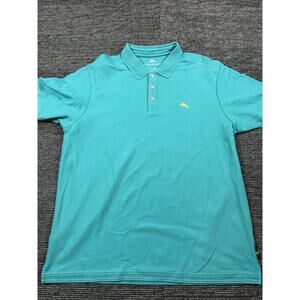 Tommy Bahama Supima Mens XL Bright Blue Polo Short Sleeve